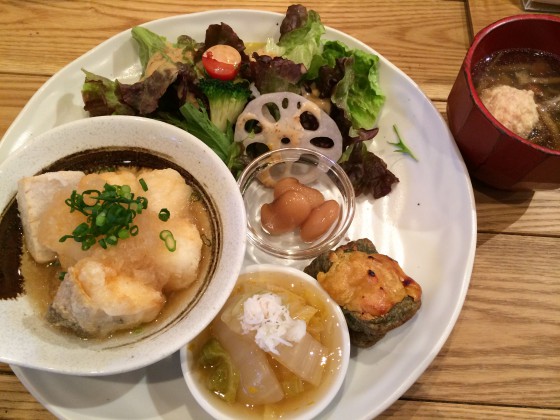 20131224タラのおろし揚げとよもぎ麩の田楽